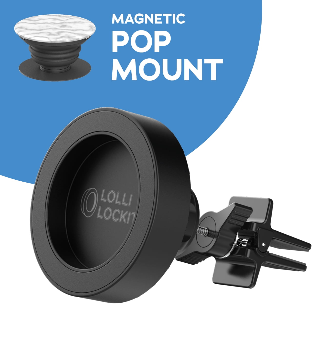 LolliLockit Grip Car Mount for Pop Out Phone Holder, AirVent