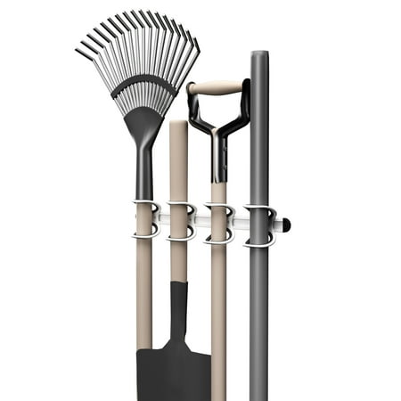 Wall Mounted Storage Rack- Durable Universal Utility Tool Holder Fits Four Tools by Stalwart