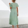 thumbnail image 4 of DailyTrove Women's Floral Print Fit & Flare Dress, Short Sleeve, Casual Garden & Evening Wear, Lightweight Rayon Blend, Contrast Hem, 4 of 6