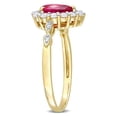 thumbnail image 2 of 2.38 Carat (ctw) Lab-Created Ruby Pear Engagement Ring with White Topaz in 10K Yellow Gold, 2 of 5