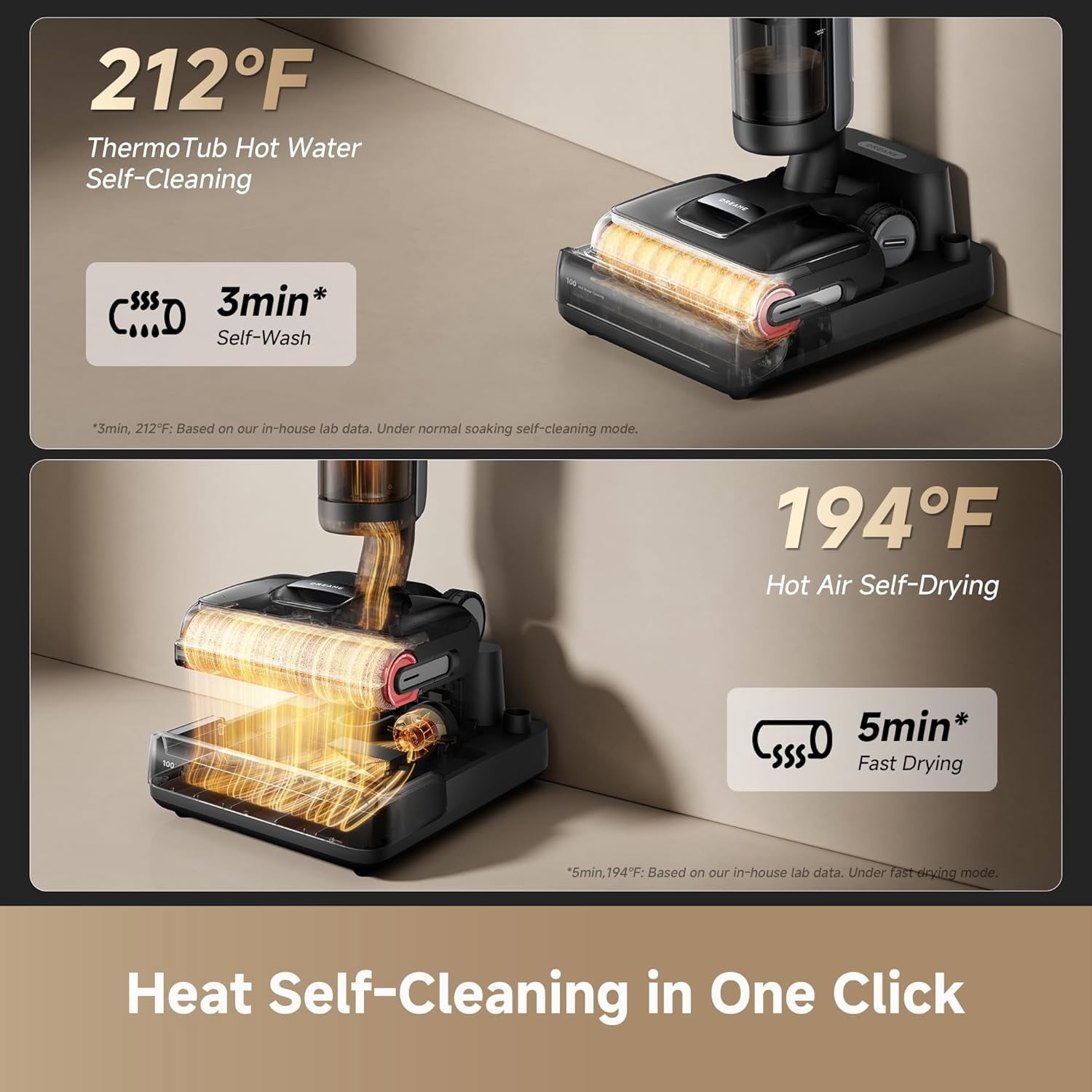 Dreame H15 Pro CarpetFlex Cordless Vacuum Mop, Wet Dry Vacuum Cleaner with Dual Brushes for Hard Floors & Carpet, Tangle-Free Hair-Cutting, 23kPa Suction, 180° Lie-Flat, 194°F Fast Drying