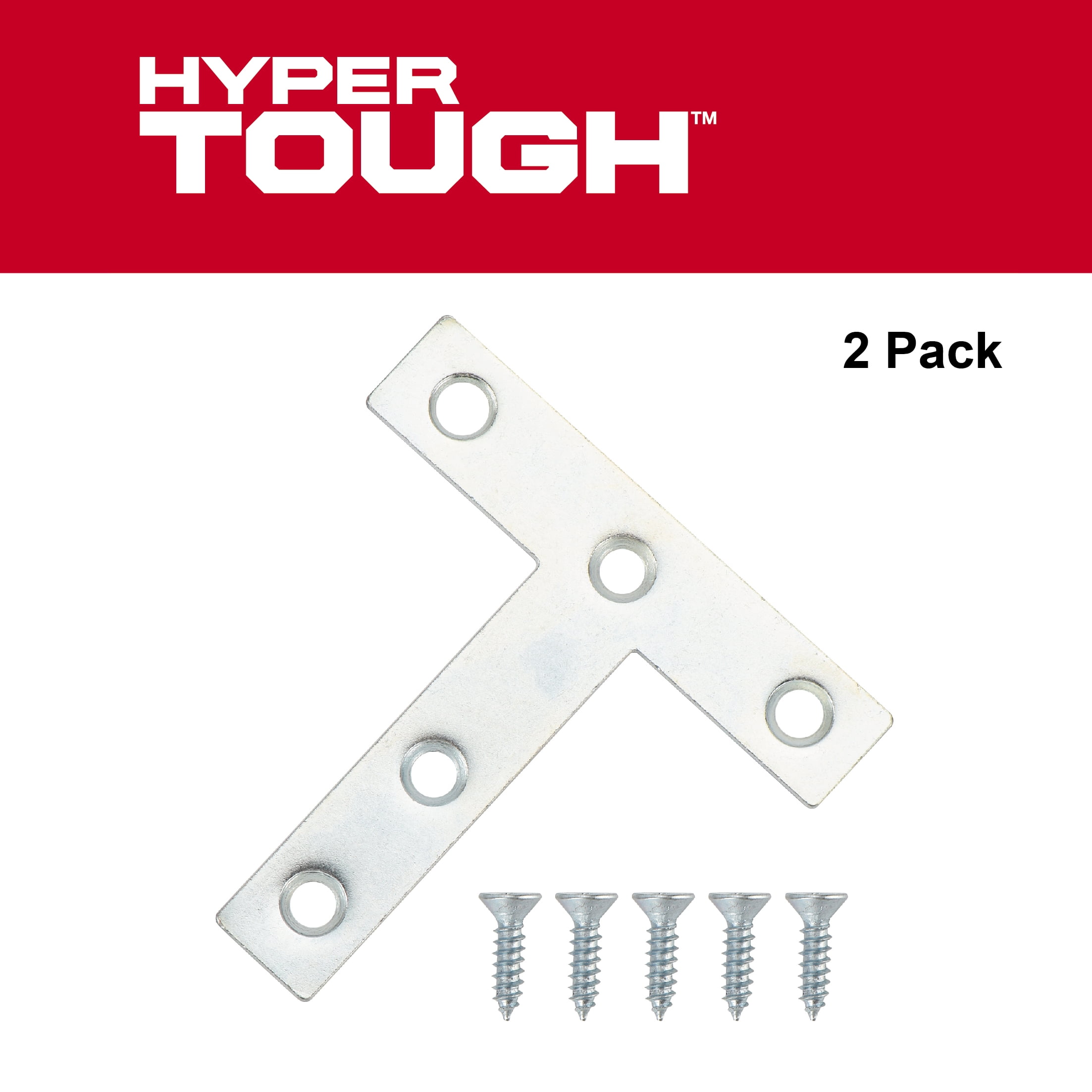 3 in. x 3 in. Tee Plate, Zinc Plated (2 Pack)