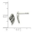 thumbnail image 2 of 925 Sterling Silver Polished Oxidized Antiqued Wing Post Earrings 13x6mm Wide Stud Earring for Women, 2 of 2