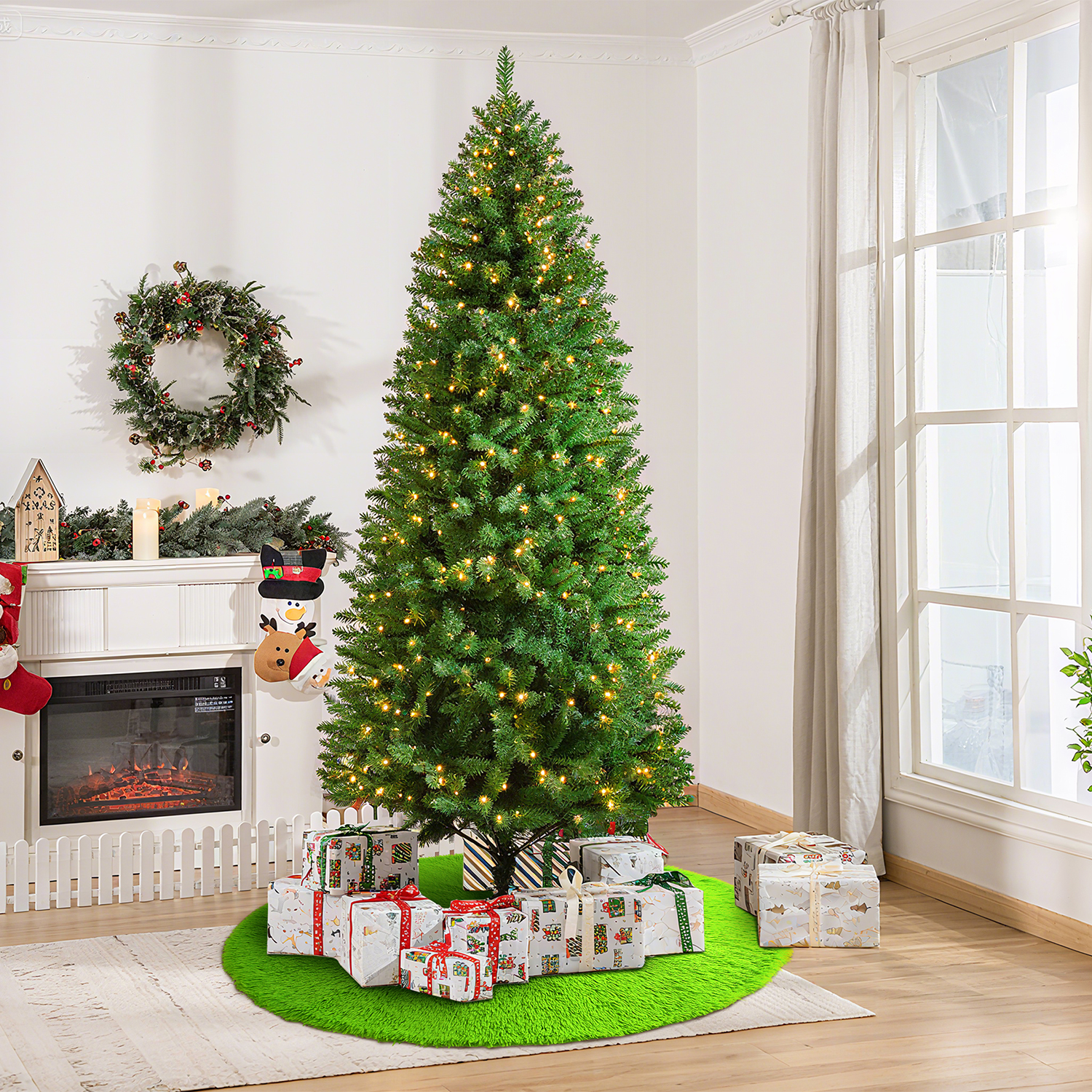Ayieyill 48-Inch Faux Fur Green Christmas Tree Skirt photo 4