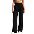 thumbnail image 3 of Chiccall Women's Pleated High Waist Wide Leg Dress Pants Solid Pocket Business Casual Commute Trousers, 3 of 8