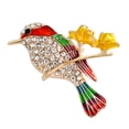 thumbnail image 4 of Broche temático de pájaro de de imitación de cristal para decoración de bufanda de vestido de ropa rojo Zulema Broche de alfiler de pájaro, 4 of 5