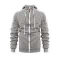 thumbnail image 7 of Men Lightweight Full Zip Hoodie Jacket Casual Sports Outdoor Pullover with Zippered And Pockets, L, 7 of 7