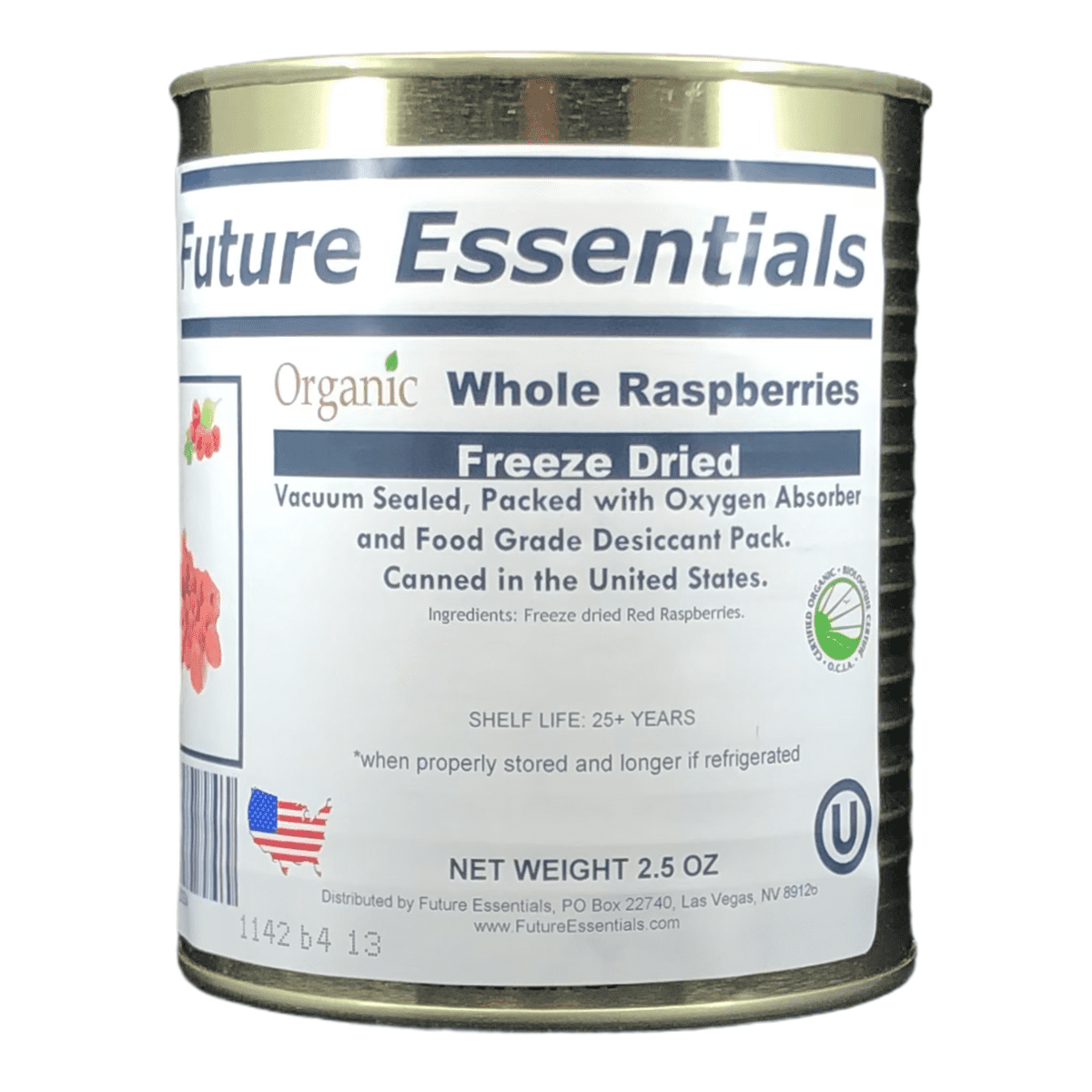 (Pack of 12 Cans ) Future Essentials Freeze Dried Long Shelf Life Emergency Food Ration Kit Whole Raspberries #2.5 / 2.5 oz/Can