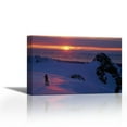 thumbnail image 1 of Skier on Franz Josef Glacier watching sunset over the Tasman Sea, Westland NP - Contemporary Fine Art Giclee on Canvas Gallery Wrap - wall décor - Art painting - 36 x 24 Inch - Ready to Hang, 1 of 2