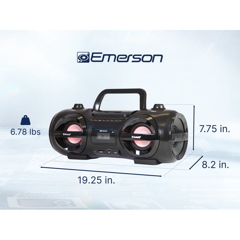 Emerson EPB-3005 Retro Portable CD Boombox, Black - Walmart.com