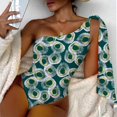 thumbnail image 3 of Aayomet Woman Swimsuit Wrap Color Block Tie Side Bathing Suit,Green S, 3 of 5