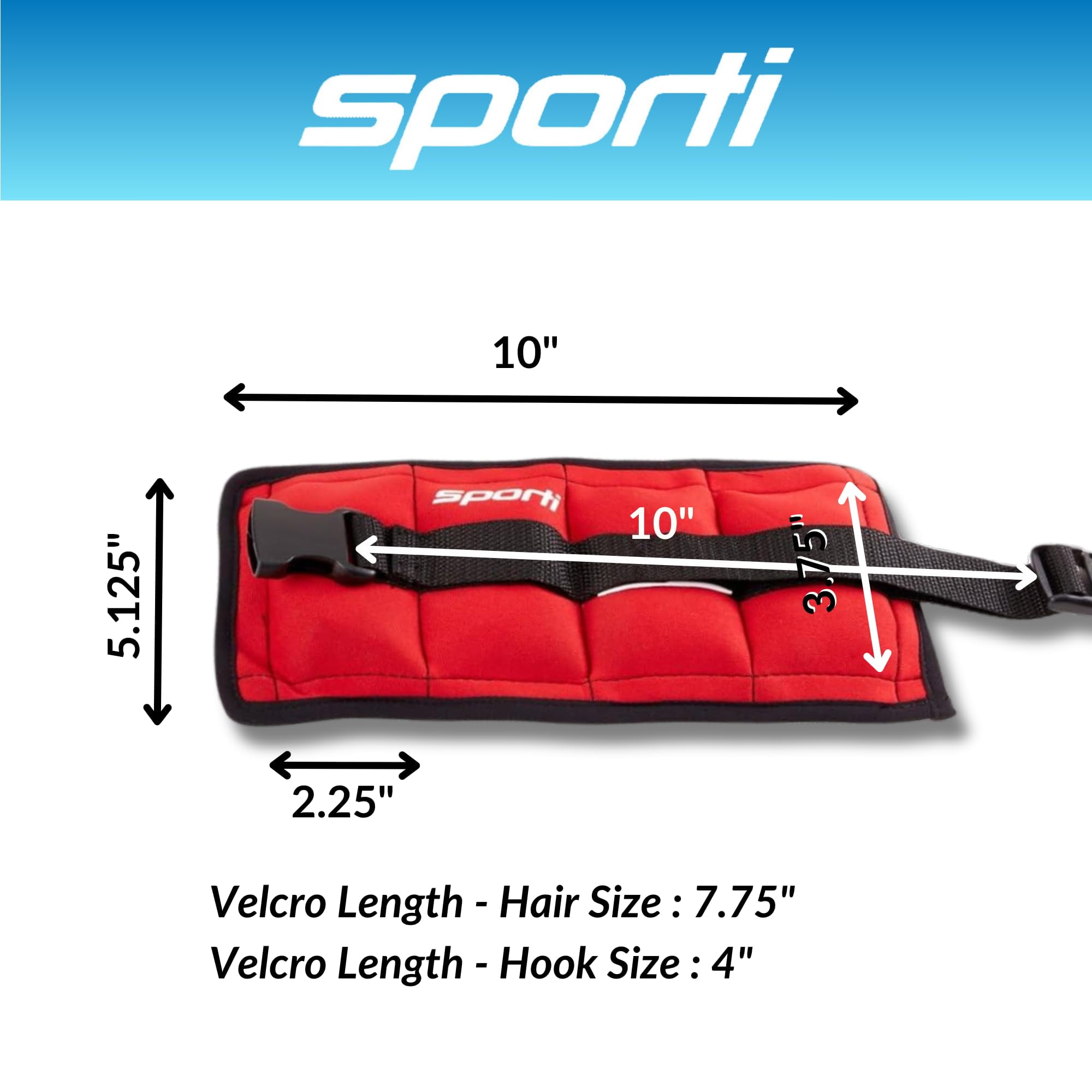 Sporti Unisex 3lbs Neoprene Adjustable Ankle Weights
