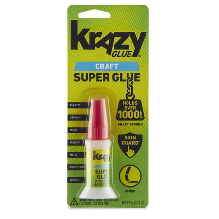 Krazy Glue Craft Super Glue Liquid, Brush Tip, 5g, 1 Count