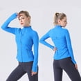 thumbnail image 3 of Chaqueta deportiva para mujer, corte ajustado, elástica, para correr, yoga, fitness, manga larga, 3 of 6