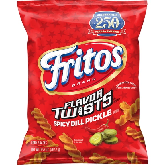 Fritos Spicy Dill Pickle Twists Corn Snack Chips, 9.25 oz