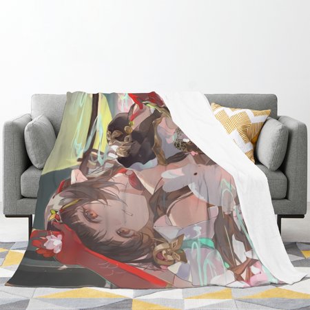 Beautiful Elf Girls, Lewd Waifu Anime Flannel Fleece Blanket Naked Waifu Plush Throw Fuzzy Super Soft Microfiber Flannel Blankets for Couch, Bed, Sofa Warm and Cozy for All Seasons 50*40