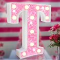 thumbnail image 1 of Lámpara Elnsivo LED con purpurina rosa con letras, 23 x 20 x 4 cm, 1 of 6
