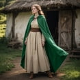 thumbnail image 5 of L'VOW Unisex Medieval Hooded Cloak Long Renaissance Cape with Hood - Halloween Cosplay LARP Wizard Elf Costume, 5 of 6