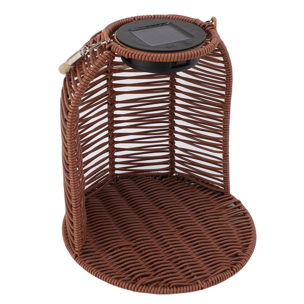 Cesta De Macetas Colgantes Con Luz Solar, Macetas De Flores De Linterna Colgante De Ratán, Canasta De Plantador De Decoración Interior Al Aire Libre Para El Balcón Jardín
