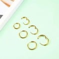 thumbnail image 6 of Cterwk 5 Pairs Lightweight Small Hoop Earrings Set 316L Stainless Steel Hoop Earrings for Women Men, Gold, 6 of 6