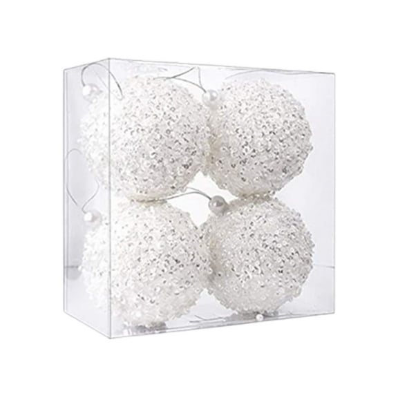 Christmas Tree Decorations, Set of 4, 3.15" Large Christmas Ball Ornaments for Xmas Tree Shatterproof Christmas Tree Ornaments Hanging Ball for Holiday Wedding Party Decoration