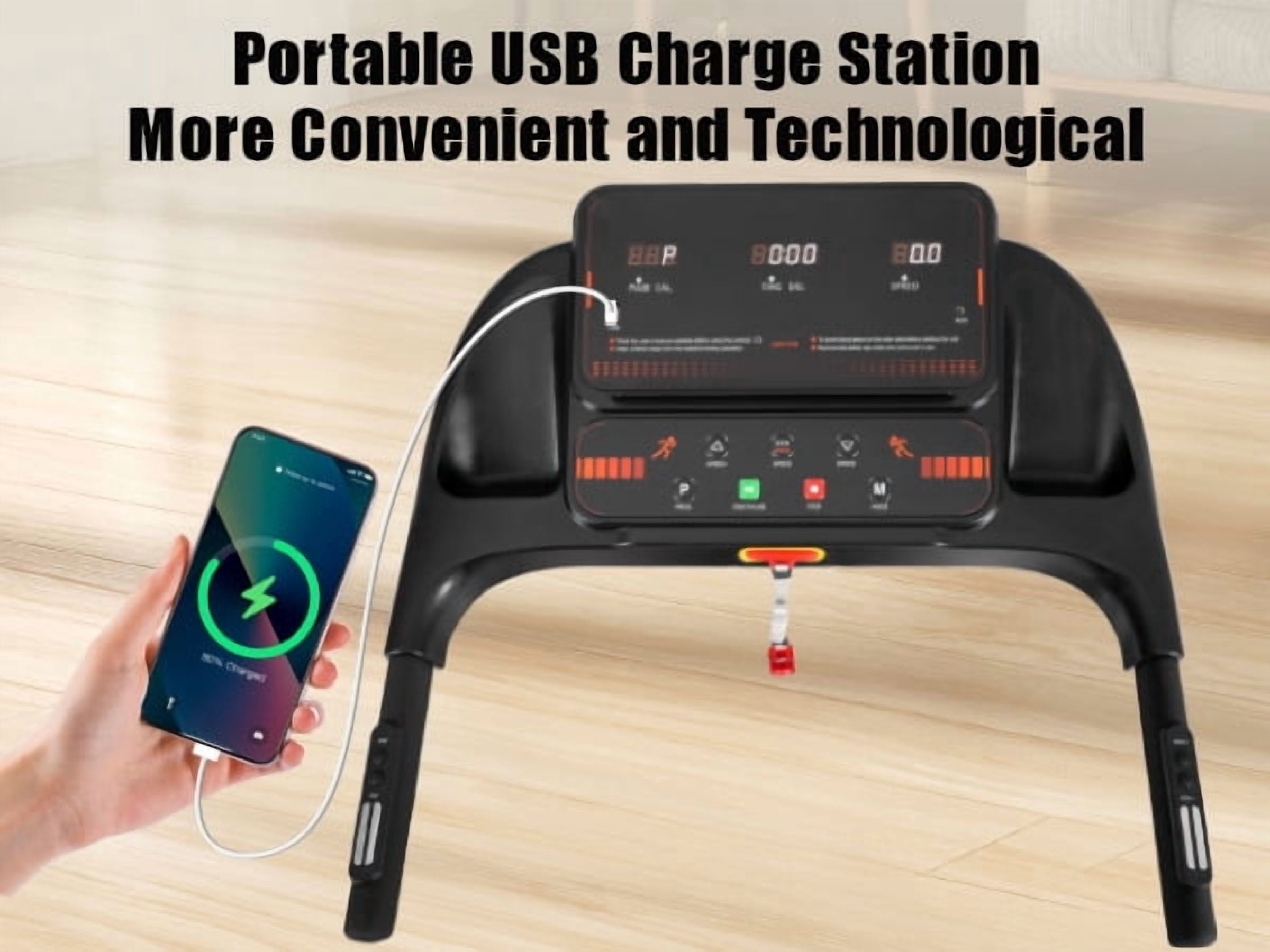 LiviNest Folding Treadmill for Home Gym: 30% Joint Impact Reduction - 2.5HP Quiet Motor & 300lb Capacity for Apartment Running - 7.5MPH Speed & 5% Incline with Bluetooth Speaker & USB Charge