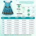thumbnail image 5 of Benylion Girls Blue Princess Dress up with Cape Halloween Cosplay Costume Toddler Kids Princess Dresses Flutter Sleeve Birthday Fancy Party Outfits for 2-3 Years, 5 of 6