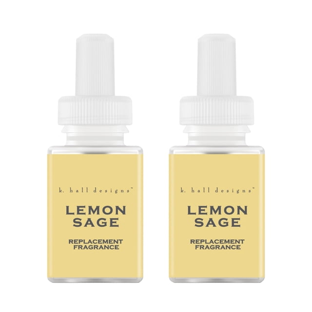 Recambio de salvia con limón y salvia de Pura K. Hall Designs, paquete de 2 unidades, 120 horas