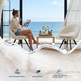thumbnail image 6 of Modern Vanity Chair With Curved Back, Armless Office Desk Chair No Wheels, Comfy Accent Chair Makeup Chair With Black Legs For Bedroom,Living Room,Small Space (White), 6 of 7