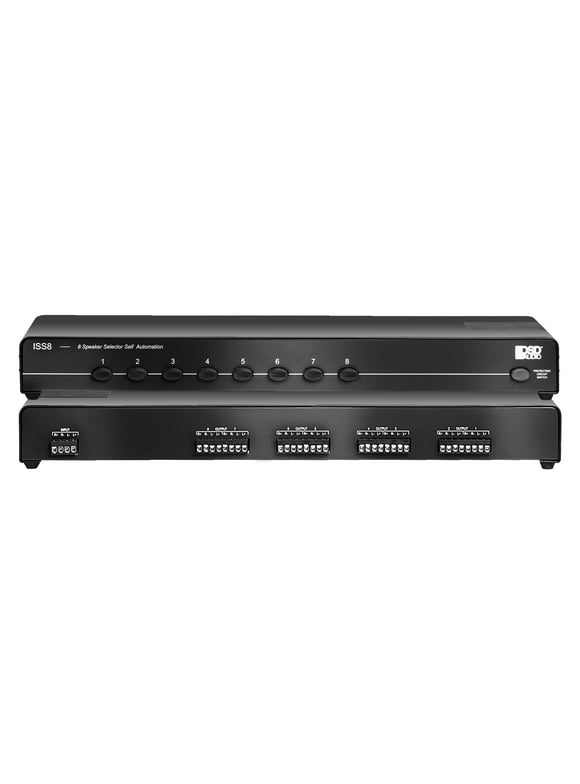 8x Zone High Power Speaker Selector with Impedance Protection and Easy Input/Output Connectors ISS8