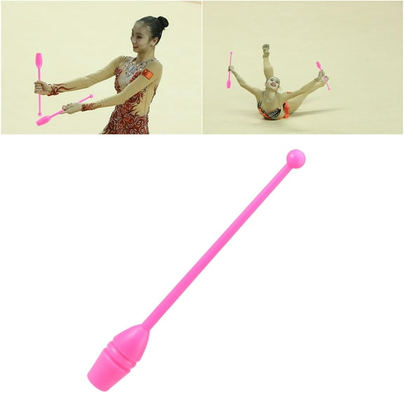 Raindrops 1 Pair Artistic Gymnastics Stick Rhythmic Gymnastics Stick Dancing Sports Fitness Equipment for Children Adults (Pink)