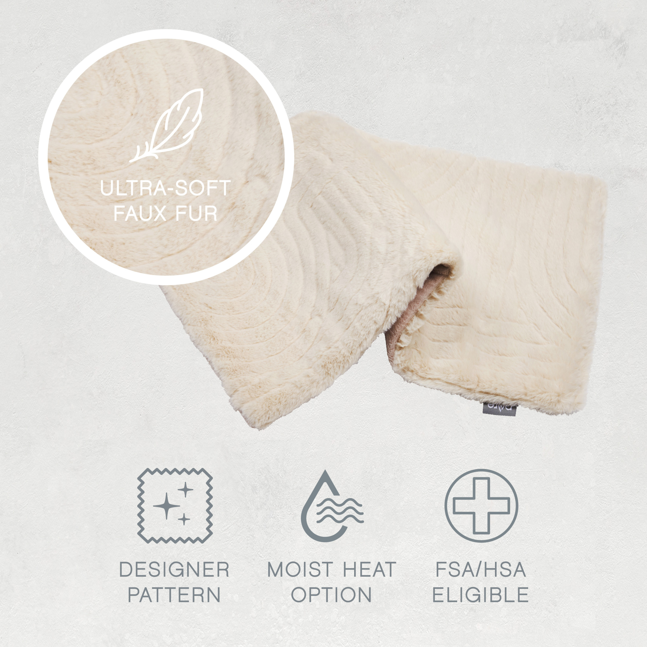 Pure Enrichment PureRadiance Luxury Heating Pad for Back, Neck, & Shoulder Pain Relief, Patented Design, Soft Faux Fur & Micromink, 6 Heat Settings, Machine Washable, 12”x24” (Golden Sands)