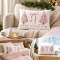 thumbnail image 6 of Christmas Printed Throw Pillow Pink Plump Festive Decorative Cushion For Sofa Couch Bed Holiday Decor, 6 of 7