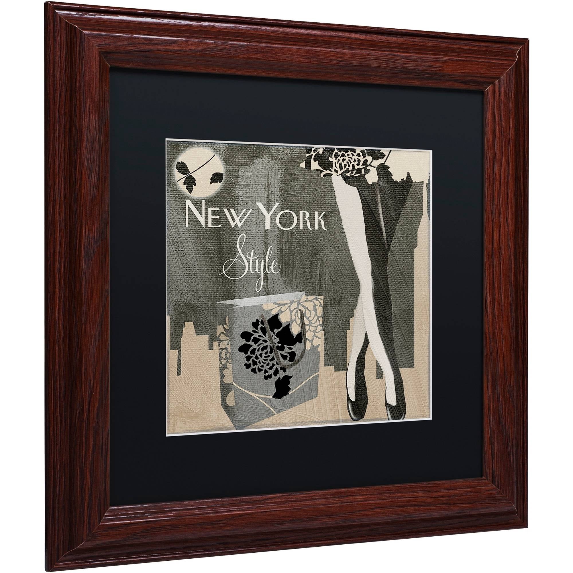 Trademark Fine Art "New York Style II" Canvas Art by Color Bakery Black Matte, Wood Frame