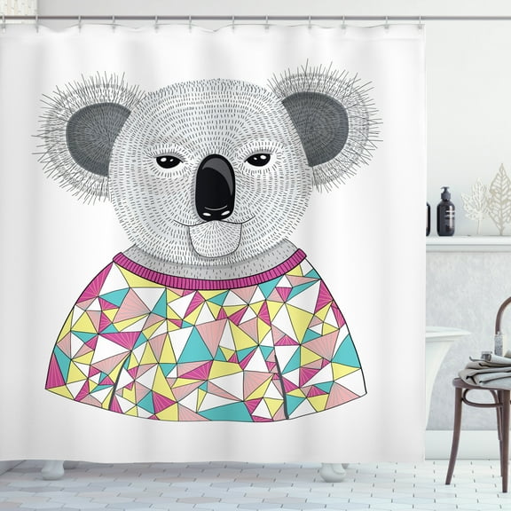 Ambesonne Koala Shower Curtain, Hipster Animal Shirt, 69"Wx70"L, Multicolor