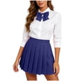 thumbnail image 5 of Pleated Skirt for Women Ihhxva High Waist A-Line School Uniform Mini Flared Cute Plaid Stretchy Cotton Casual Daily Office Wear Summer XS-3XL, 5 of 9