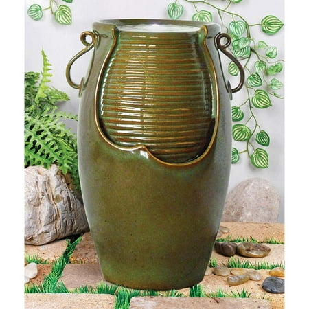 Design Toscano Ceramic Rippling Jar Garden Fountain