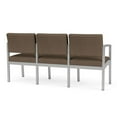 thumbnail image 5 of Lenox Steel Reception Waiting Room 3 Seats Chair / Silver Steel / Brown, 5 of 5