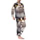 thumbnail image 2 of Balery Cute Cartoon Kitten Pijama para Hombre de Dos Piezas con Manga Larga, Conjunto de Dormir y Descanso Suave con Bolsillos-Large, 2 of 7