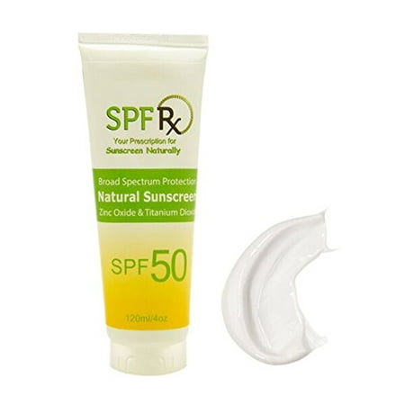 SPF Rx Natural Facial and Body SPF 50 Sunscreen with Anti Aging UVA & UVB Broad Spectrum Protection, 4 (Best Uva Sunscreen 2019)