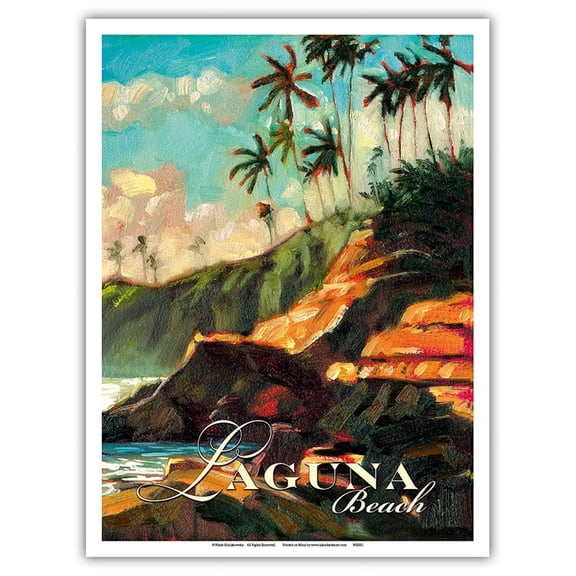 Laguna Beach California - Vintage Travel Poster by Wade Koniakowsky - Master Art Print (Unframed) 9in x 12in