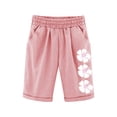 thumbnail image 4 of RUTAYY Toddler Children Knee Length Pants Kids Girls Letter Printed Elastic Waist Casual With Pocket Trouser Soft Infants Pants, 4 of 4