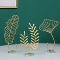 thumbnail image 7 of Visland Metal Golden Ginkgo Leaves Statue Ornaments Home Living Room Office Desk Decoration Accessories, 7 of 7