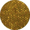 thumbnail image 1 of Ahgly Company Machine Washable Indoor Round Abstract Yellow Modern Area Rugs, 8' Round, 1 of 4