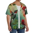 thumbnail image 2 of Sikiie Hummingbird Floral Paradise Men's Cuban Shirt, Hawaiian Shirts, Business Casual Button Down Shirts, Short Sleeve Shirt-XX-Large, 2 of 5