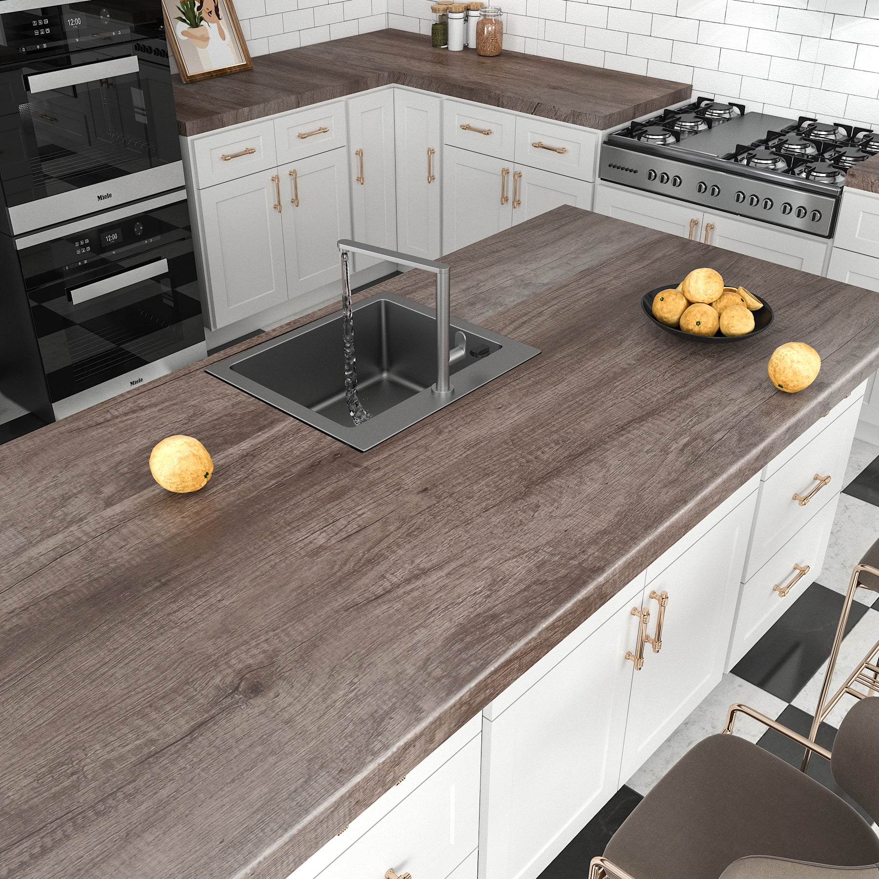 Artistic Wood Contact Paper for Kitchen 400"x15.8" AbaBoorty Countertops Wood Wallpaper Peel and Stick Wood Adhesive Wall Paper Rustic Wood Look Grain Removable Wallpaper for Furniture Door Decor