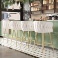 thumbnail image 5 of BISHE Counter Height Bar Stools Set of 2 – 26 Inch Modern Mid-Century Kitchen Island Stools with Backs & Sturdy Metal Legs, Beige, 5 of 6