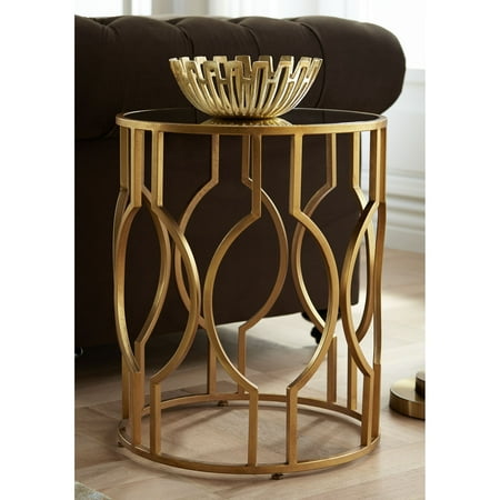 55 Downing Street Fara 20 Wide Gold And Mirrored Top Round End 55 Downing Street Fara 20 Wide Gold And Mirrored Top Round End Table