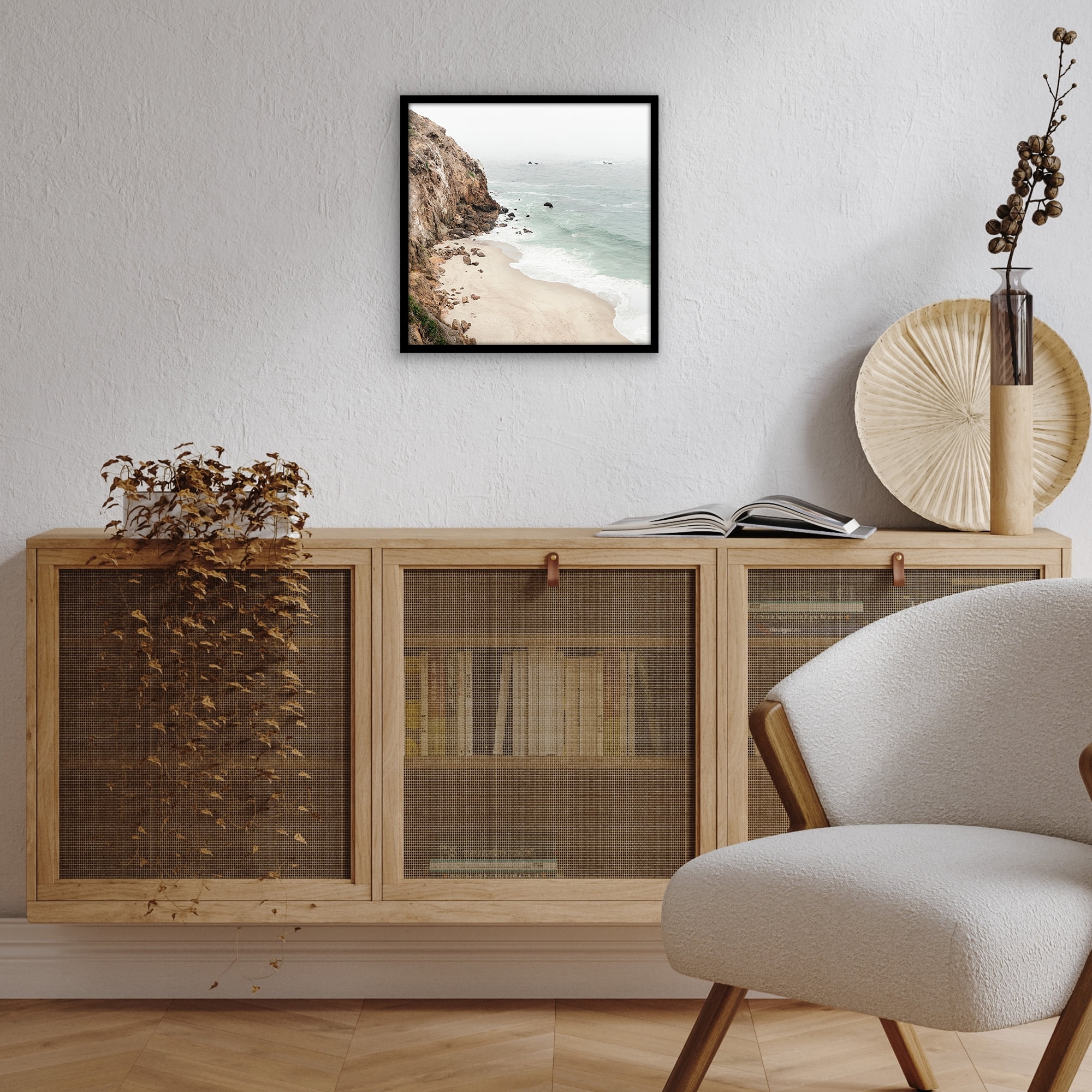 Americanflat 14x14 Picture Frame with Polished Plexiglass Streamline Collection Thin Border Square - Black