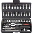 thumbnail image 1 of A46 Juego de llaves de vaso 1/4" 46 piezas con extensor y estuche, para auto y hogar, 1 of 5